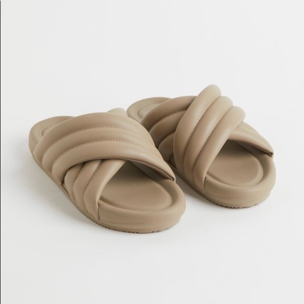 H&M taupe slides